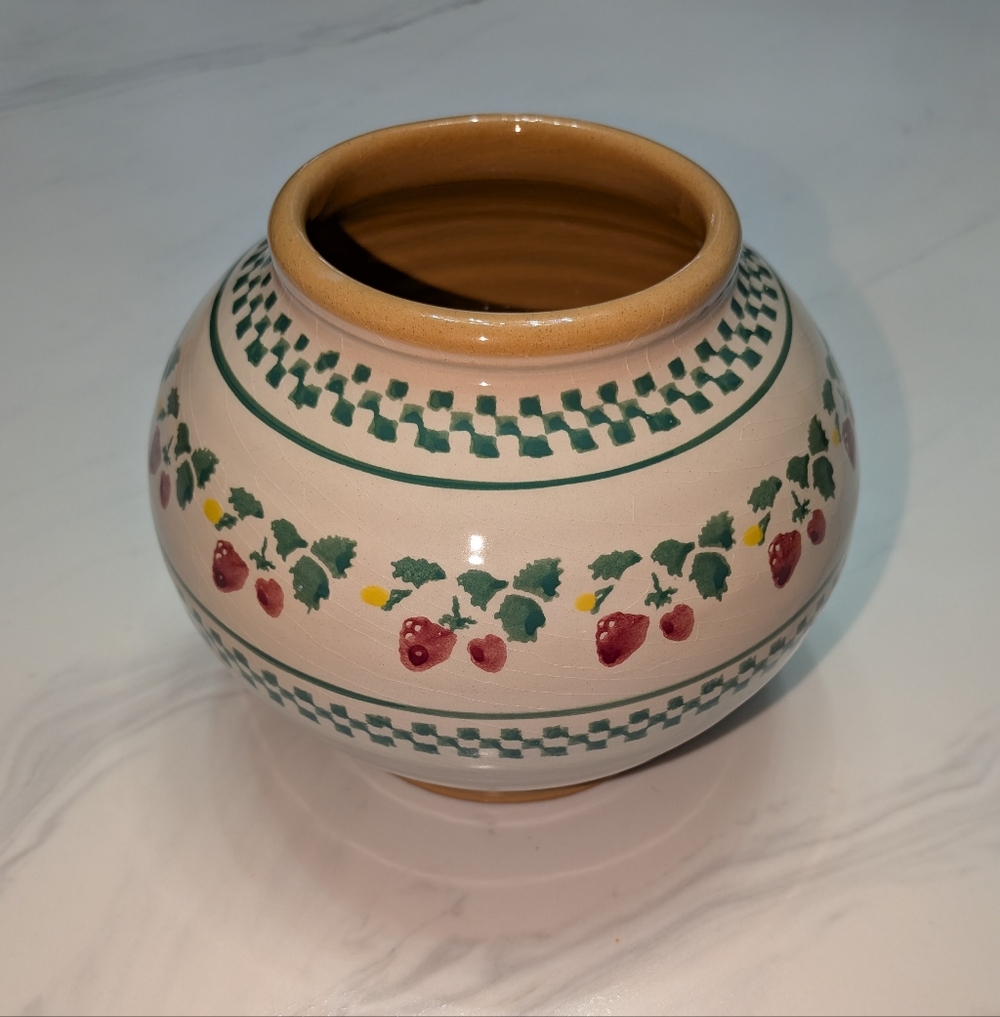Rare Nicholas Mosse Irish Pottery Vase Strawberry, Made in Ireland